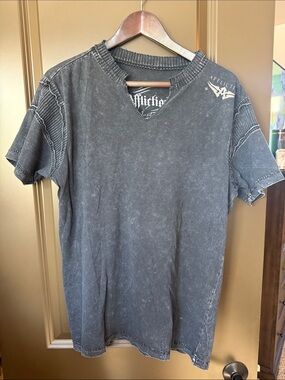 Affliction Black Washed Short Sleeve Graphic Tee